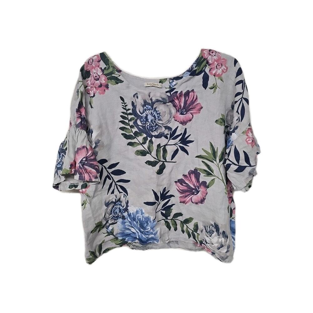 Laura Bianchi Size M Floral Lagenlook Lightweight Linen Italy Bloomcore